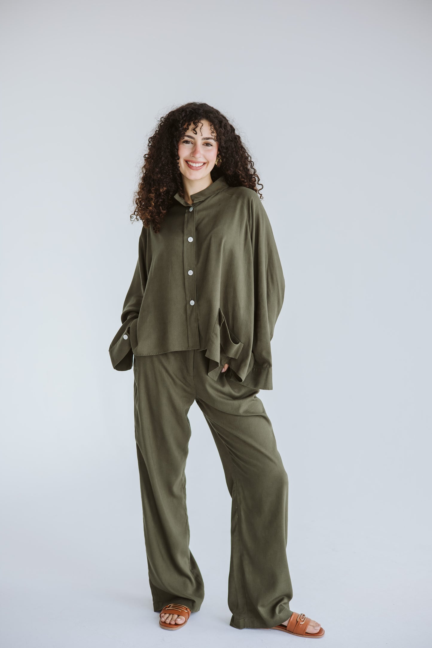 Sunny Day Linen Set - Olive