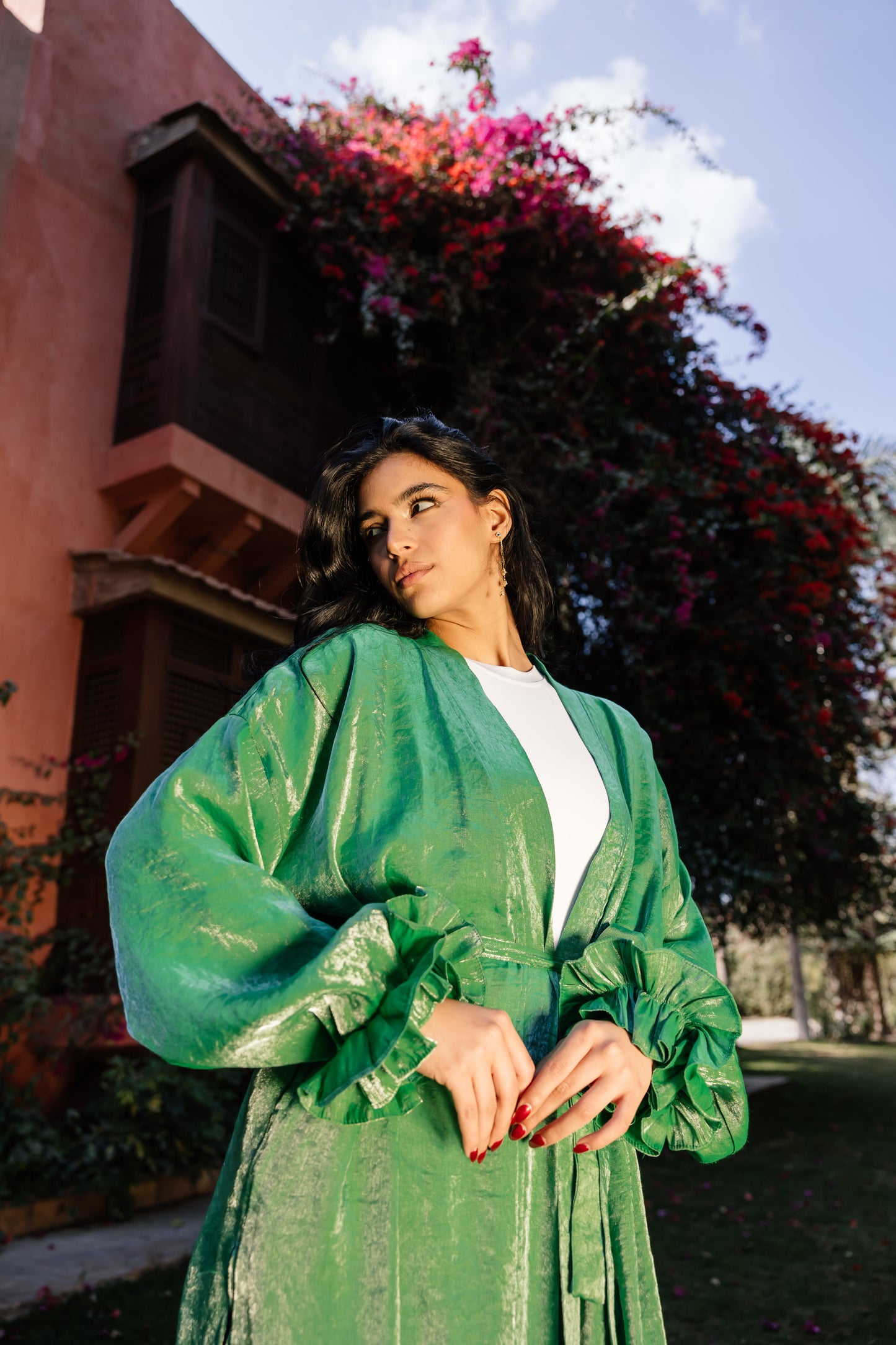 Shimmery kimono in Green