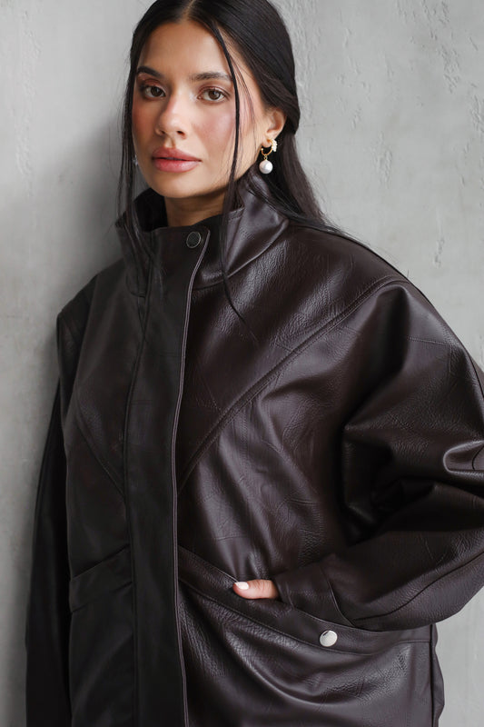 Game Changer Leather Jacket - Brown