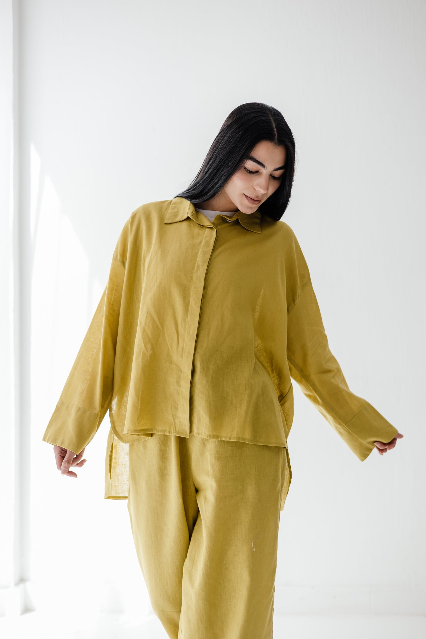 Linen Shirt in Mustard