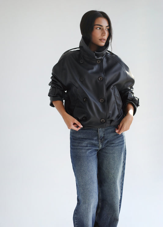 Instant Attraction Leather Jacket - Black