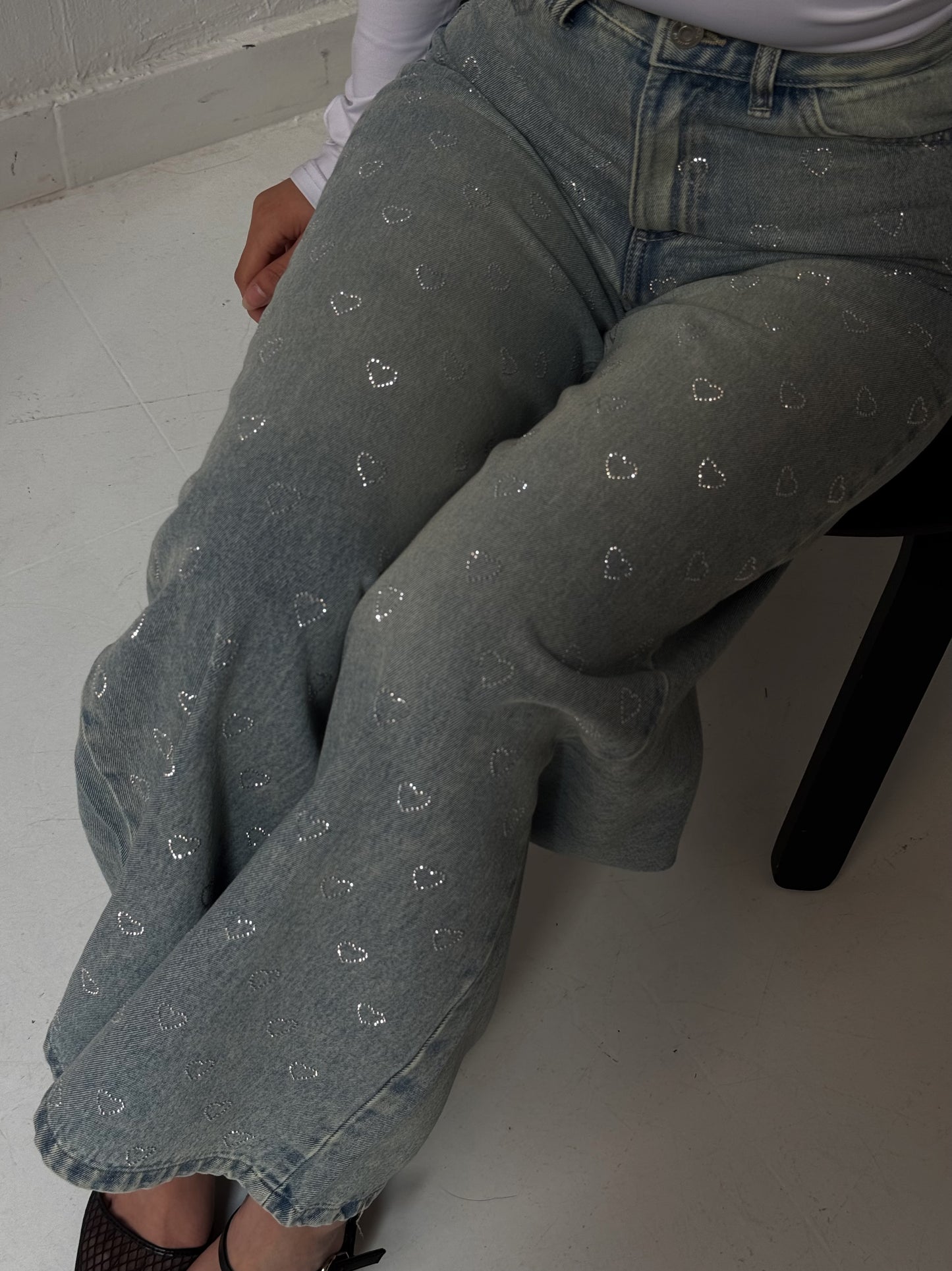 Follow Your Heart Denim Pants in Blue