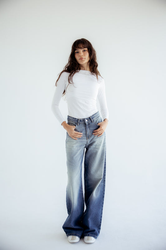 Standout Denim Pants in Washed Blue