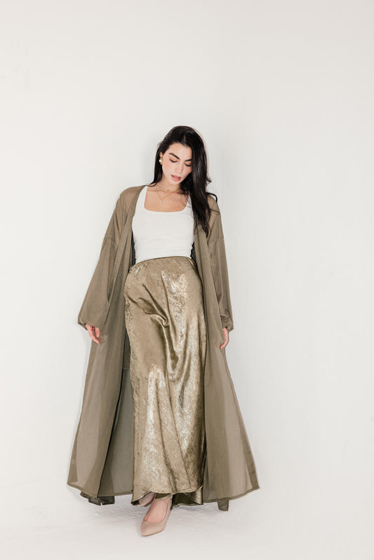 Shimmery Skirt in Olive