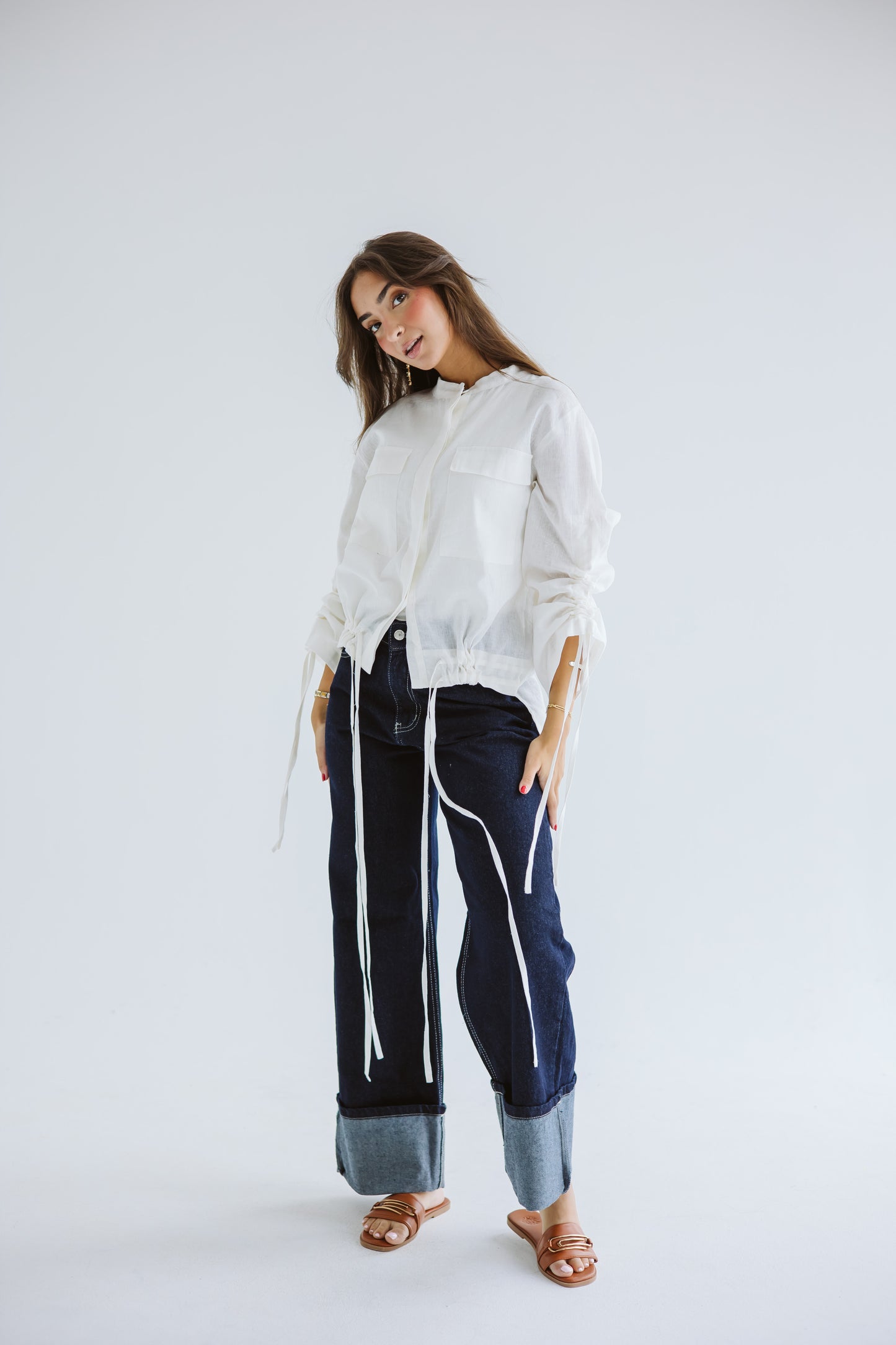 Pretty Fringes Linen Shirt - White