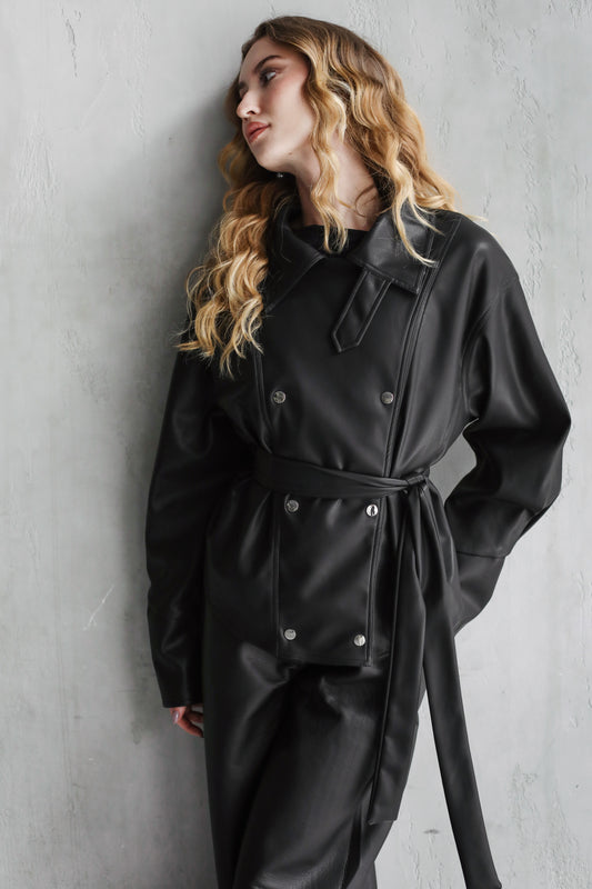 Not Your Basic Leather Jacket - Black