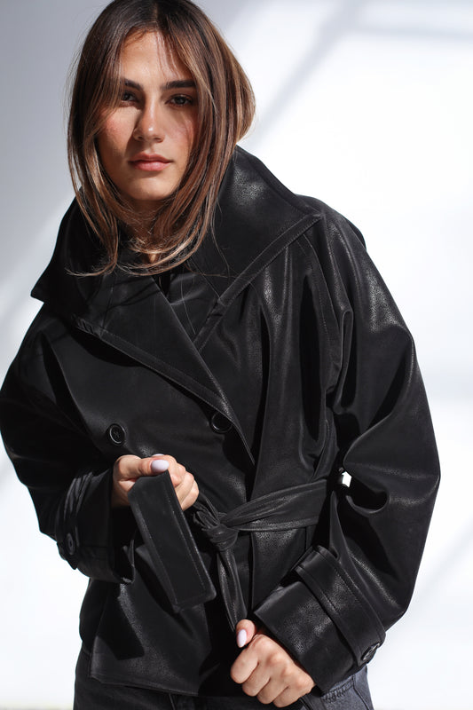 Cool Rider Faux Leather Jacket - Black