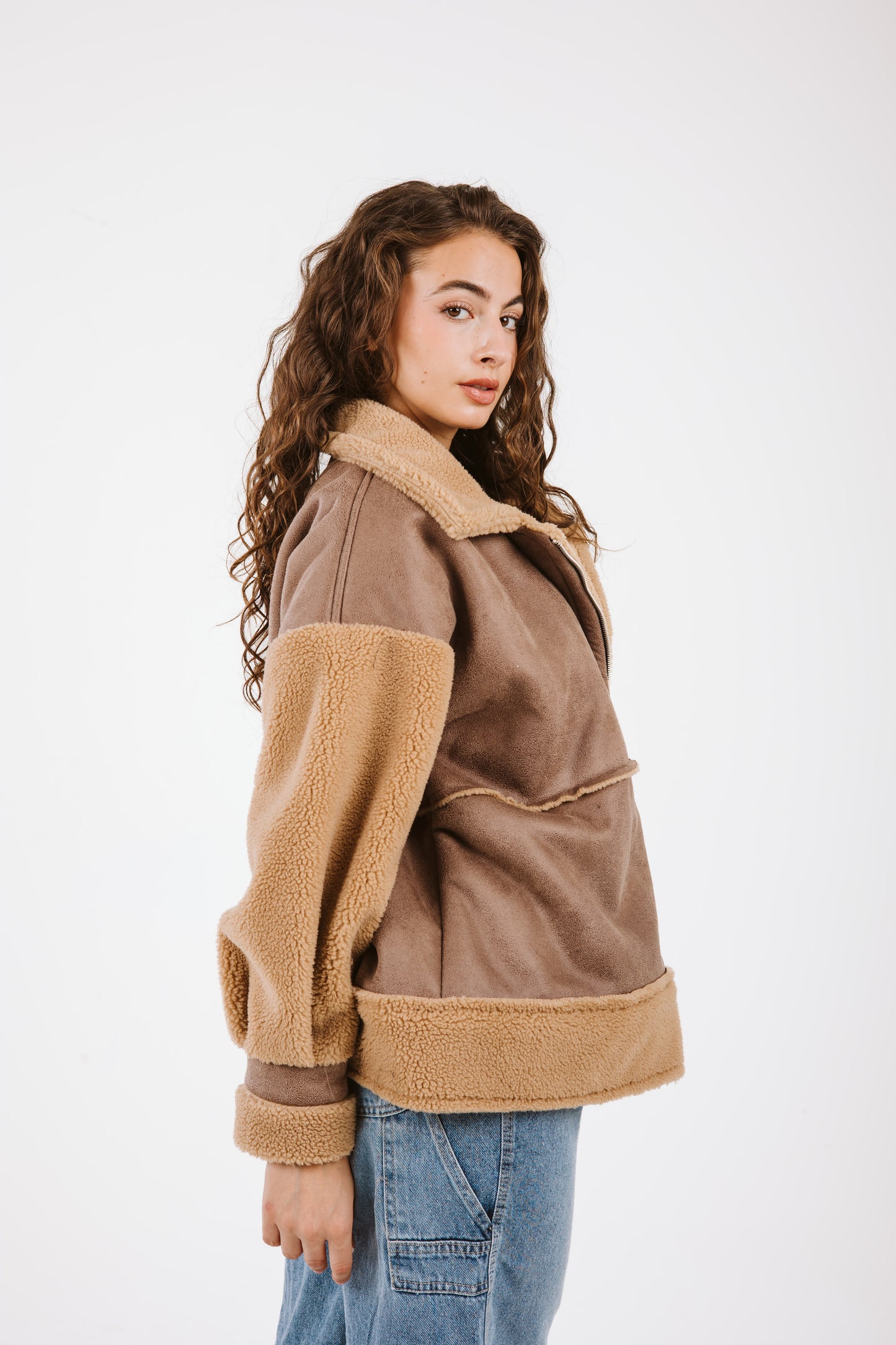 Cozy Reversible Coat - Cafe