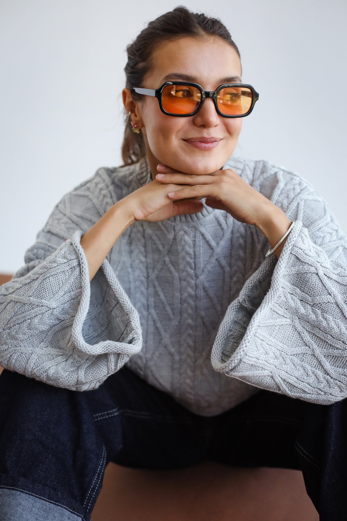 Heartwarming Cable Sweater in Grey
