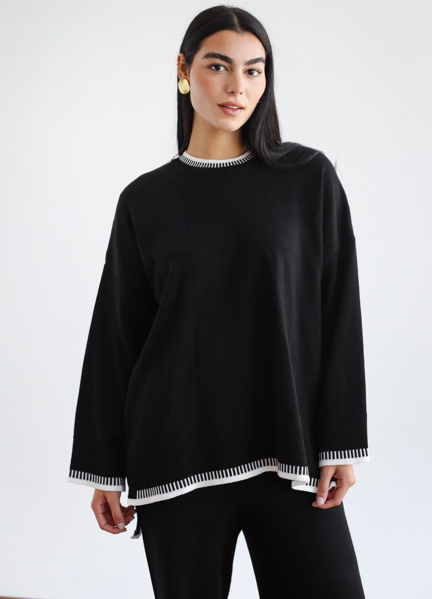 Minding My Business Knit Set - Black