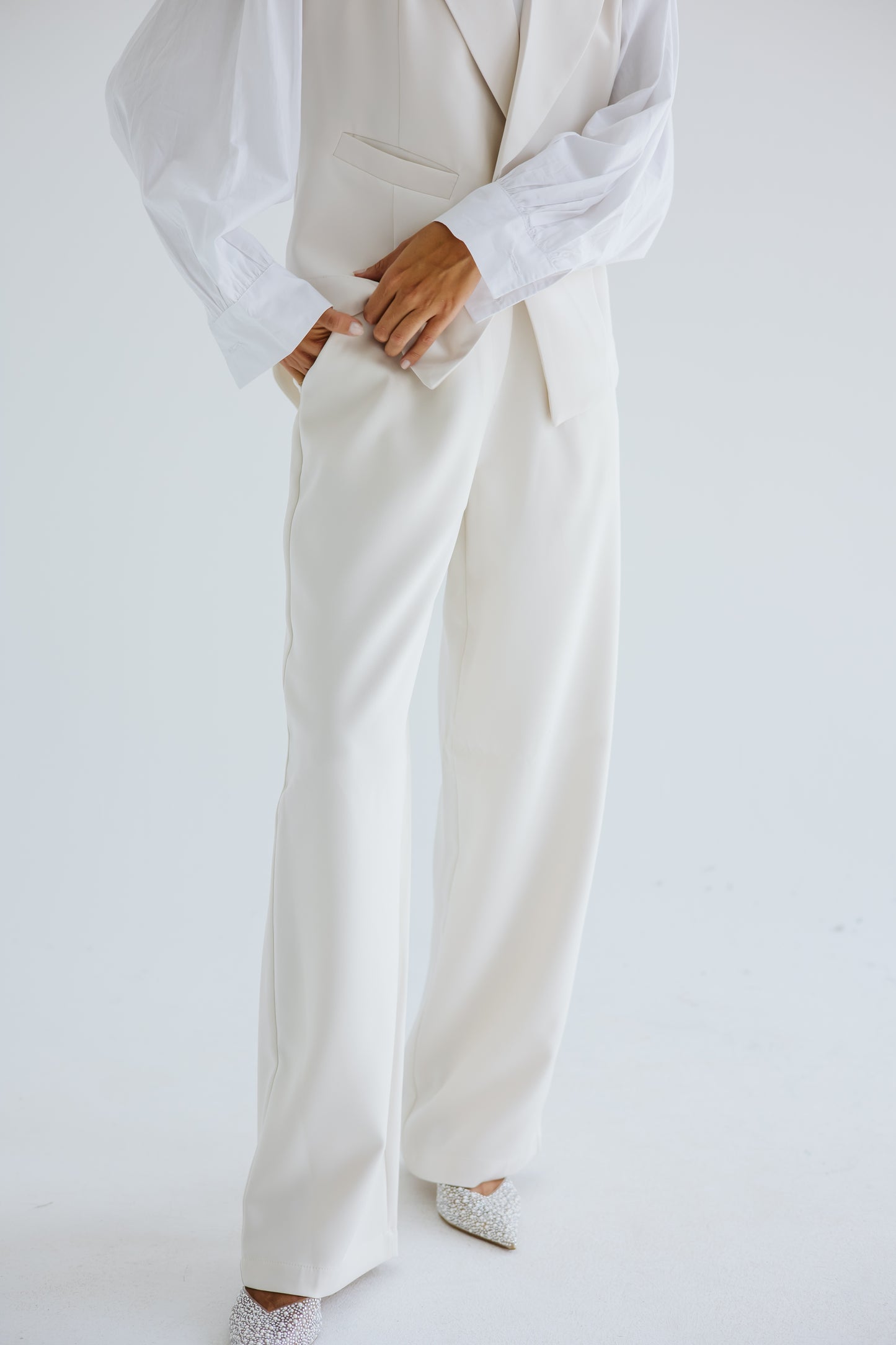 Straight Fit Trousers - Off-White