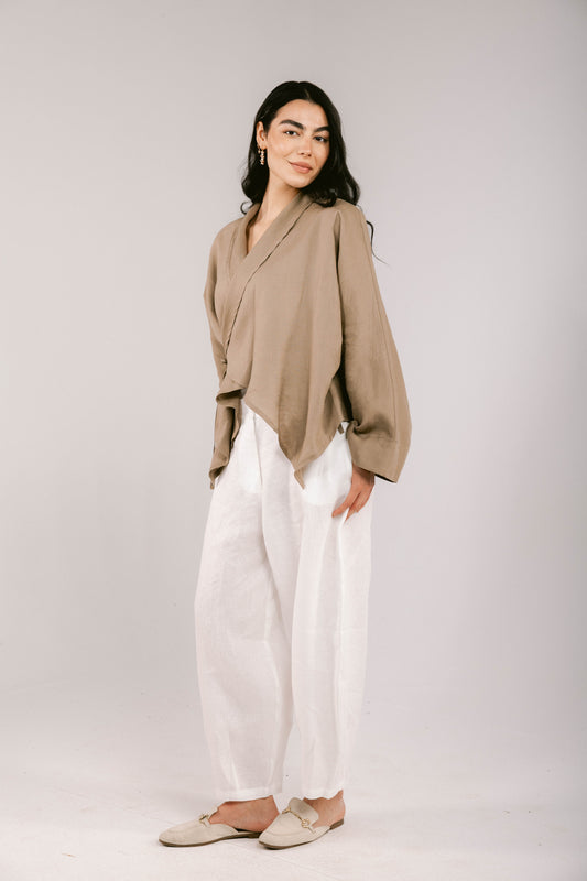 Such A Dreamy Linen Top - Taupe
