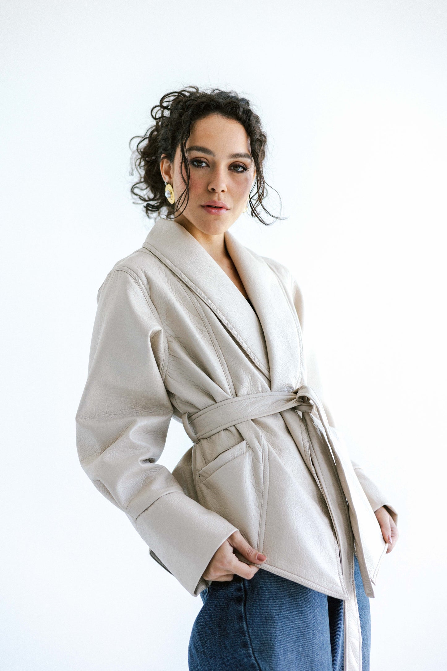 Risk Taker Leather Jacket - Creme