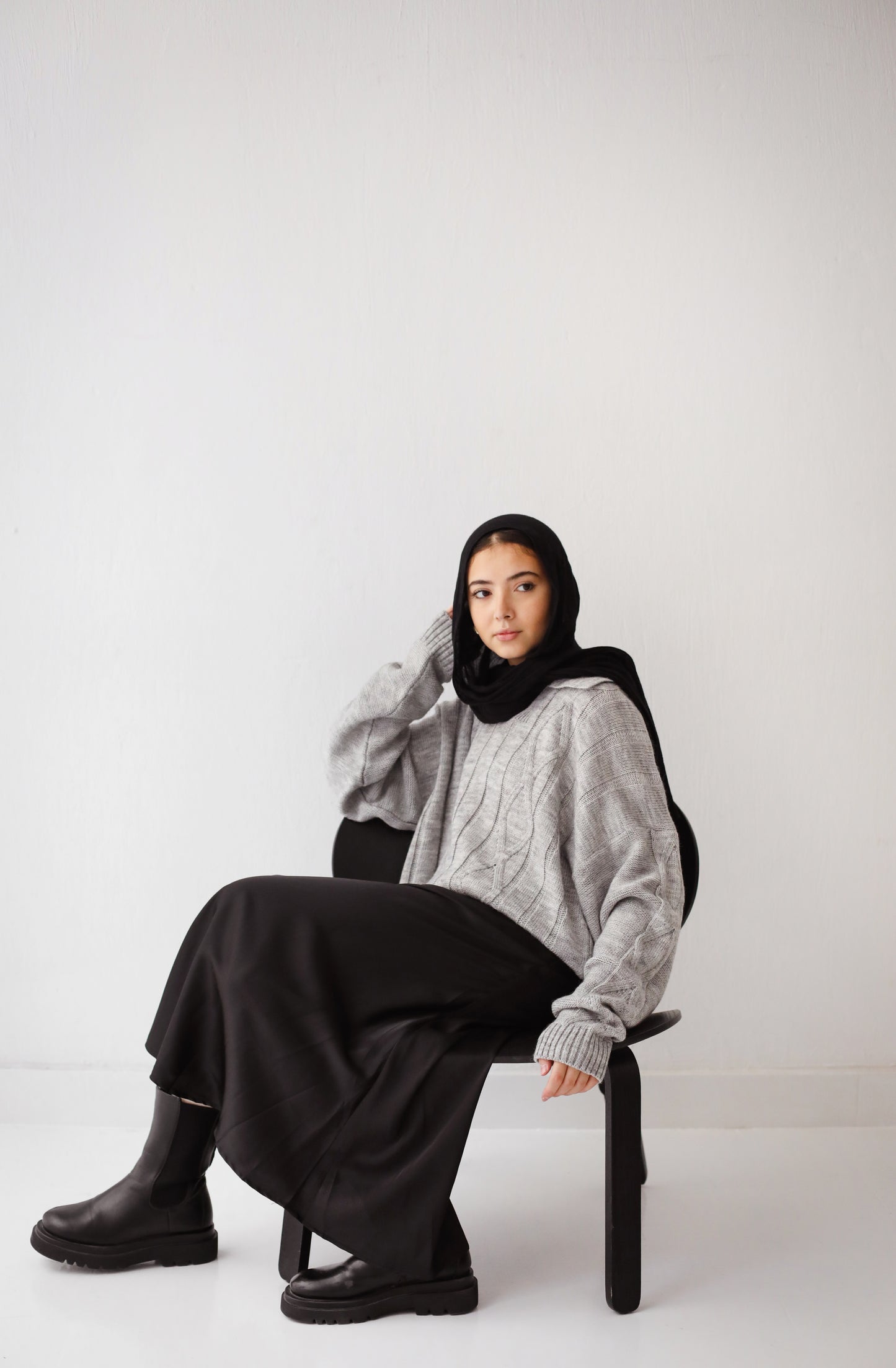 Heartwarming Cable Sweater in Grey