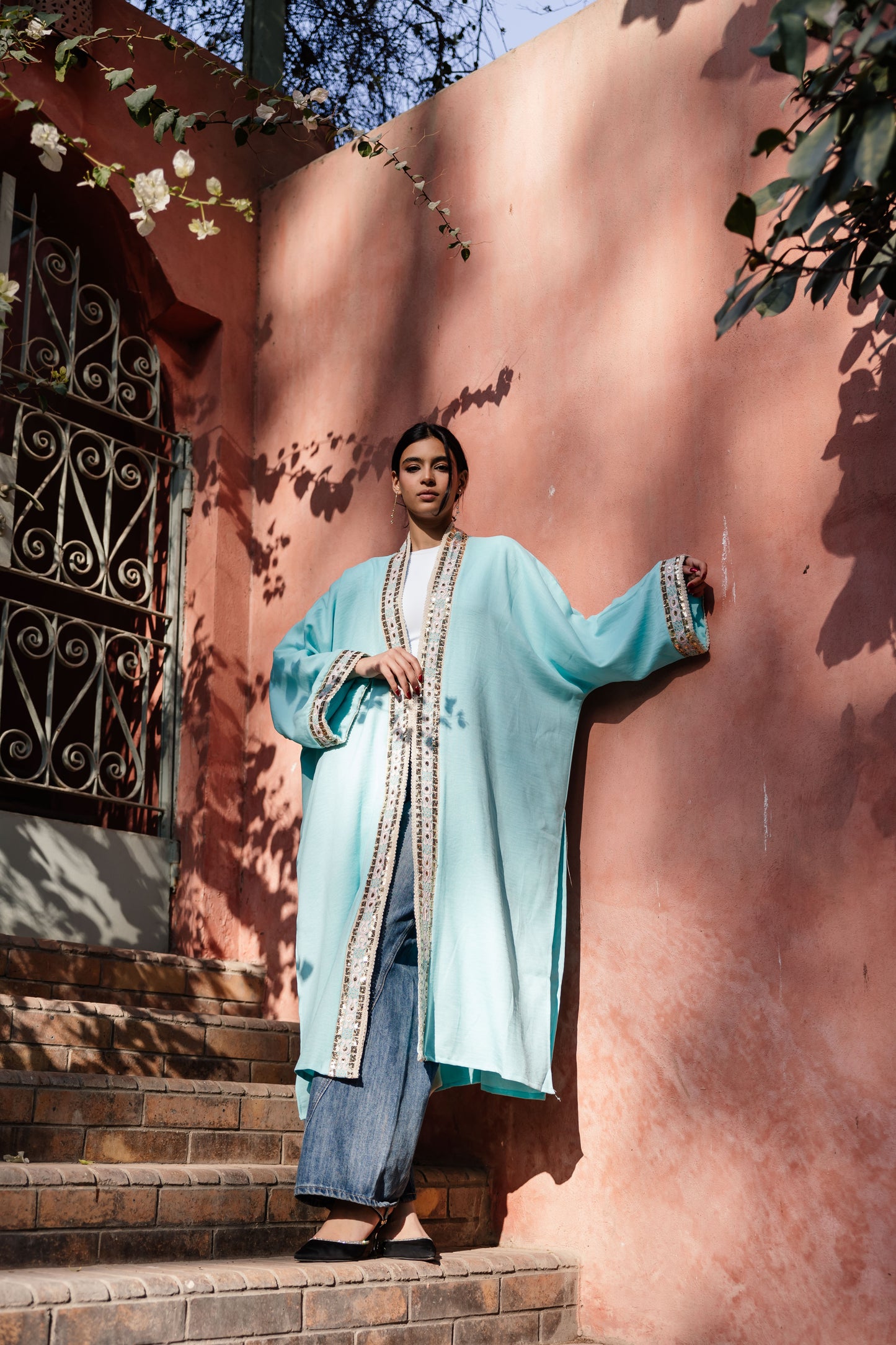 Golden Era Kaftan in Turqoise