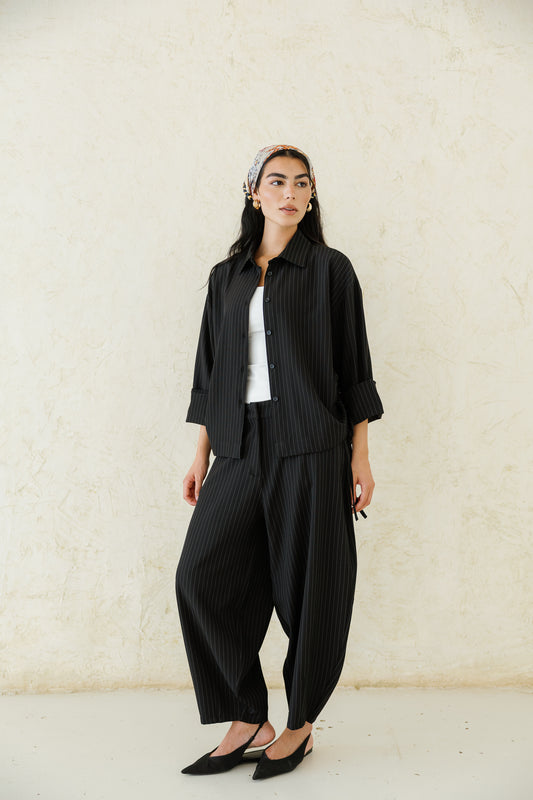Perfect Tones Striped Set - Black