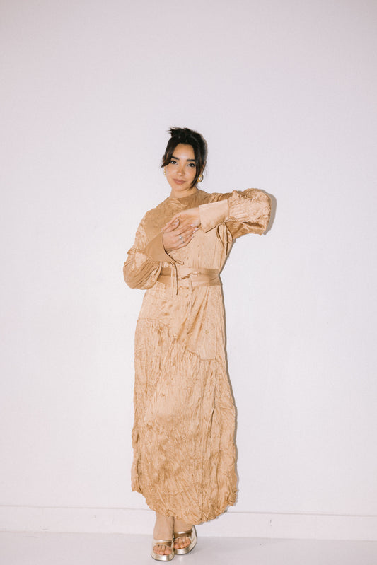 Girls’ Night Crushed Dress in Gold