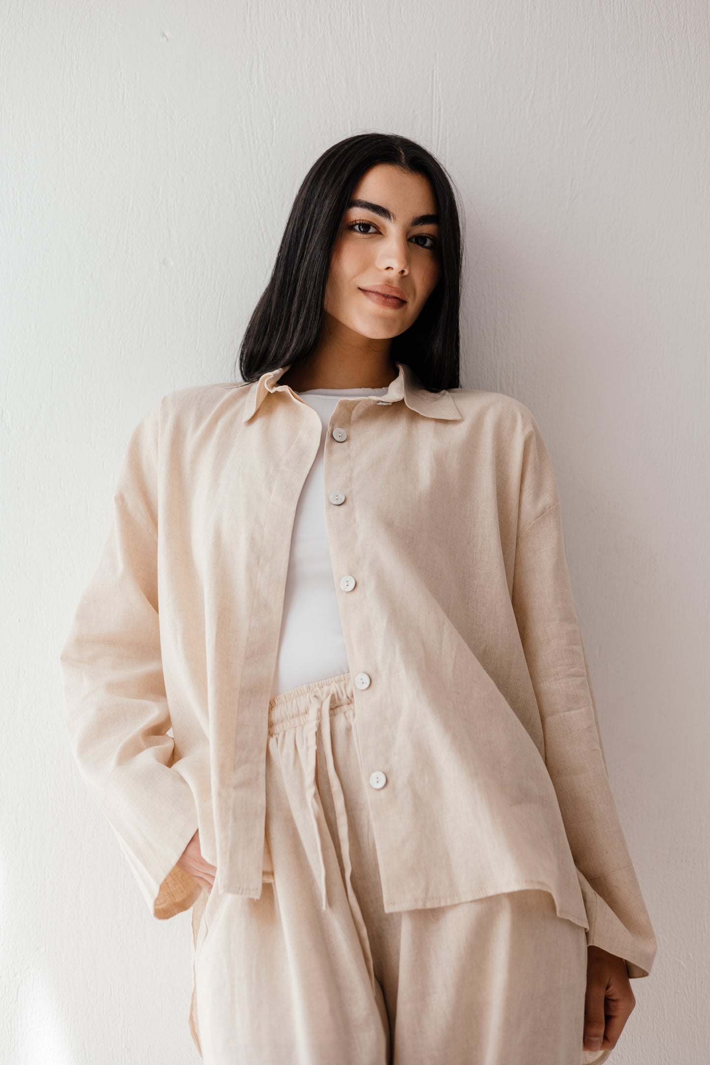 Linen Shirt in Beige