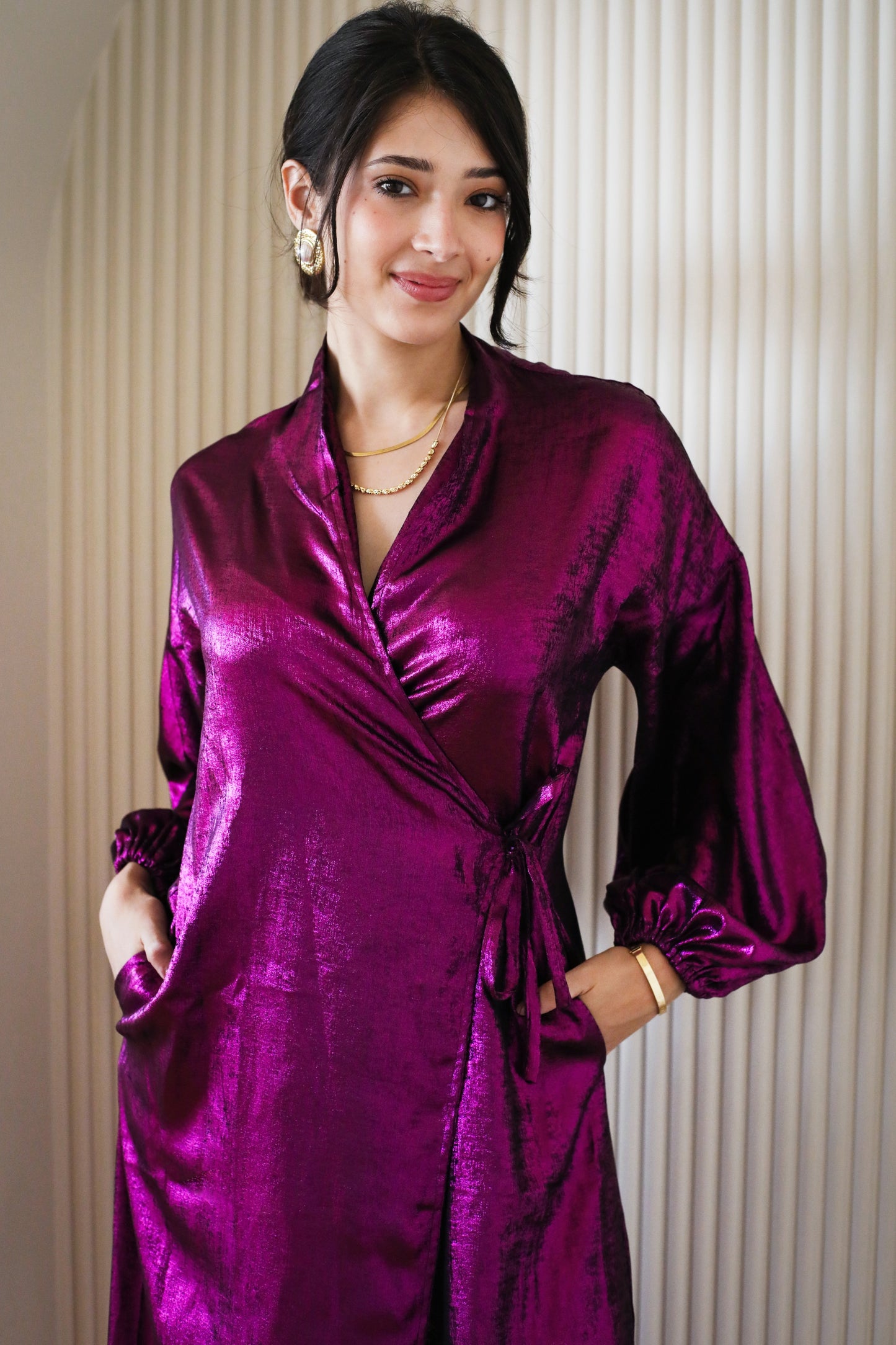 Wrapped in Love Dress - Fuschia