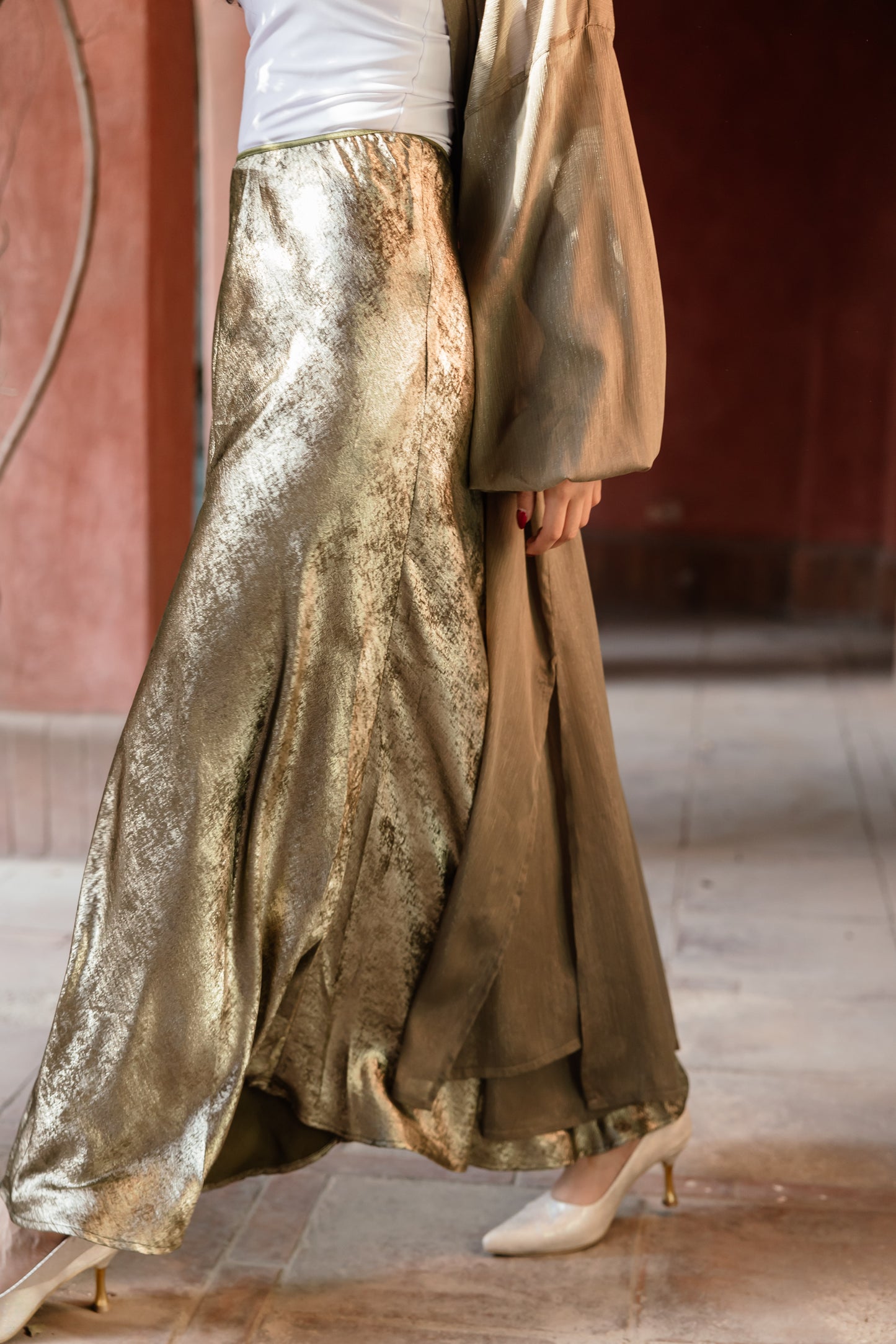 Shimmery Skirt in Olive