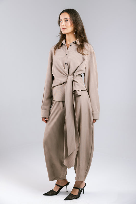 Knot Your Type Striped Set - Griege