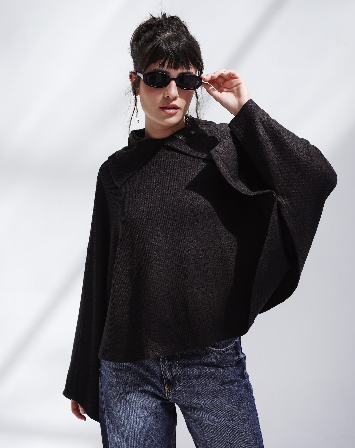 Wonderlust Knit Cape - Black