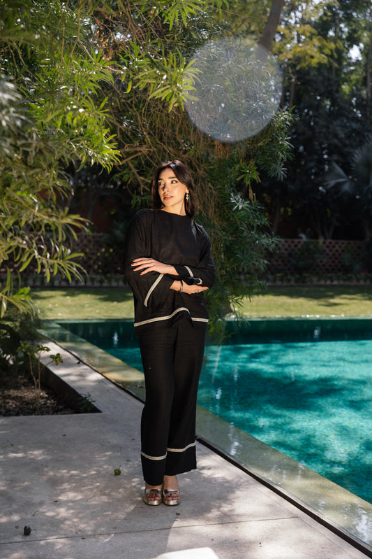 Layal Linen Set - Black