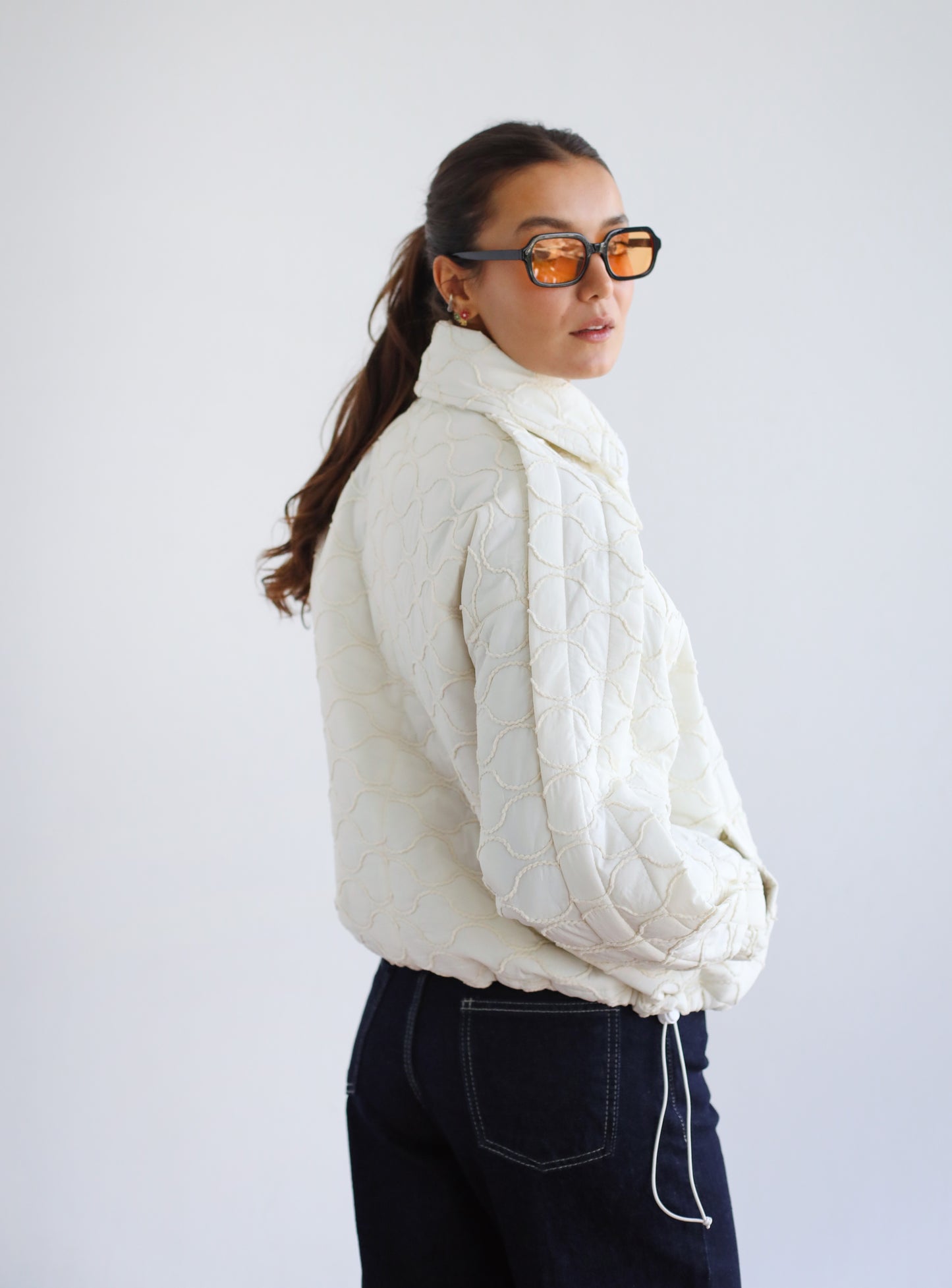 Around The World Bomber Jacket - Ivory