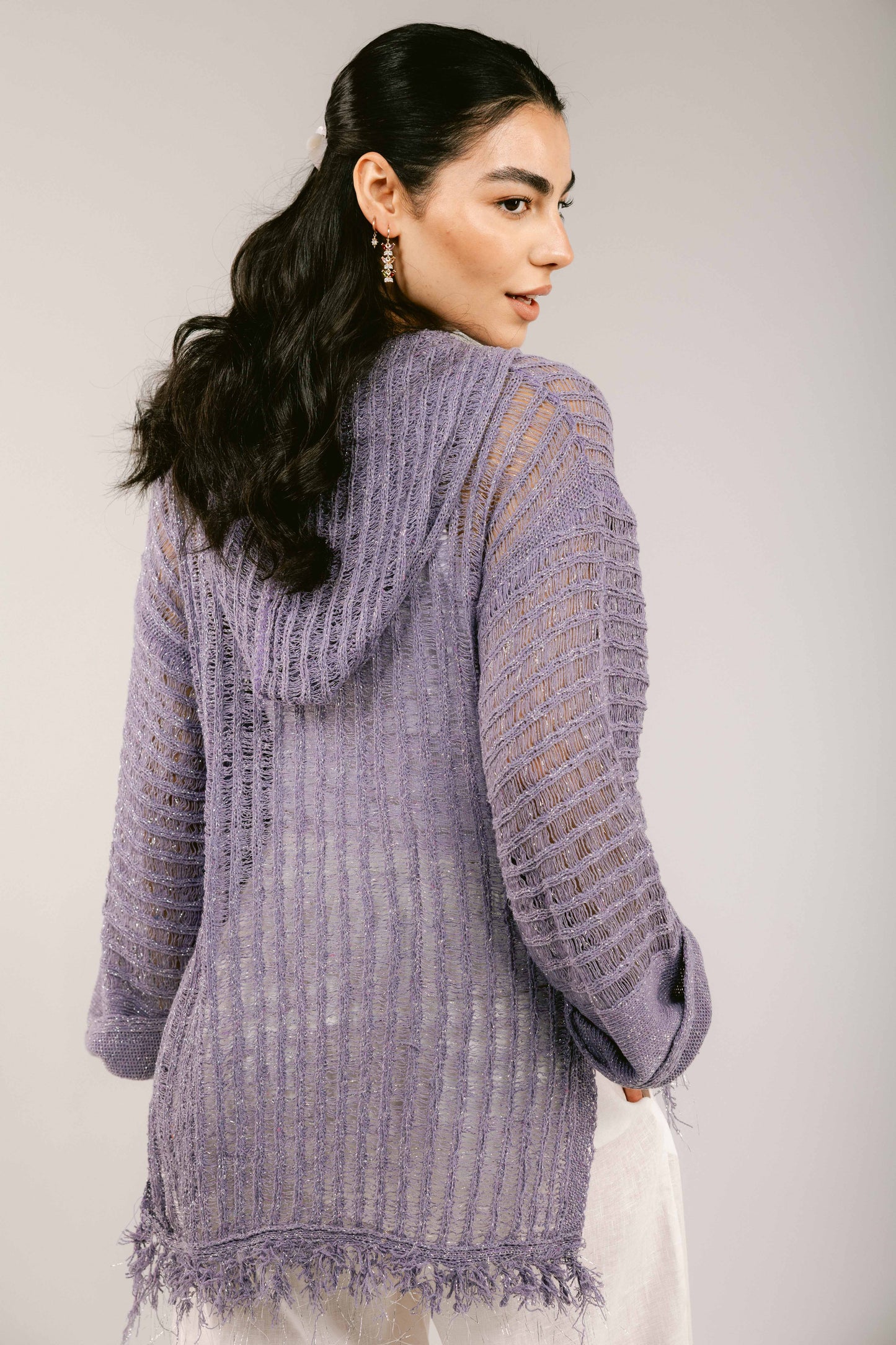 By The Beach Crochet Top - Lilac