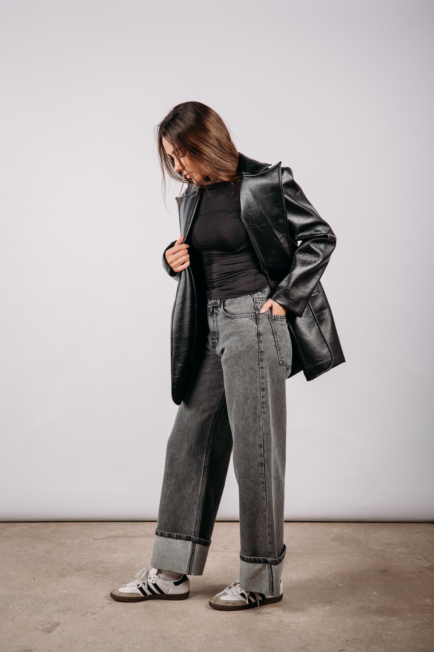 Going Places Leather Blazer - Black