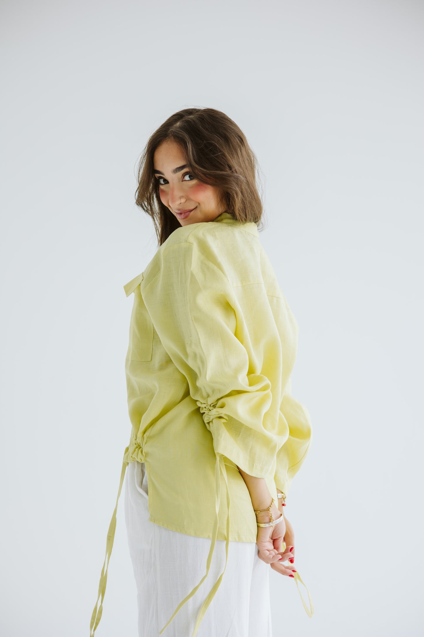 Pretty Fringes Linen Shirt - Butter Yellow