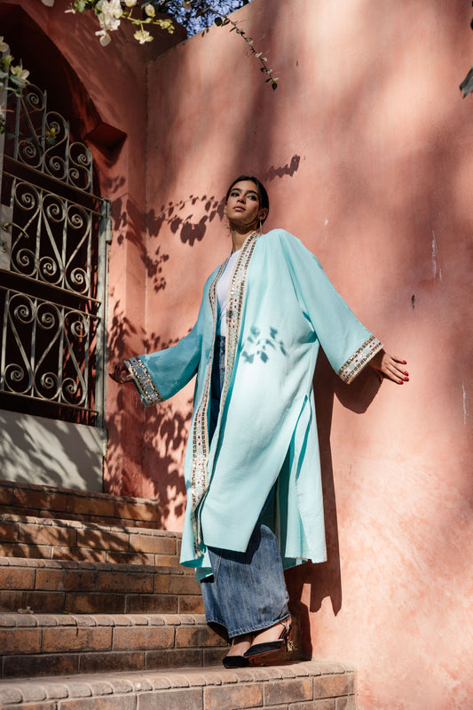 Golden Era Kaftan in Turqoise