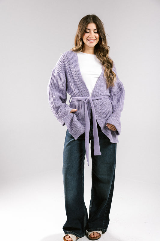 Crystal Skies Crochet Cardigan - Lilac