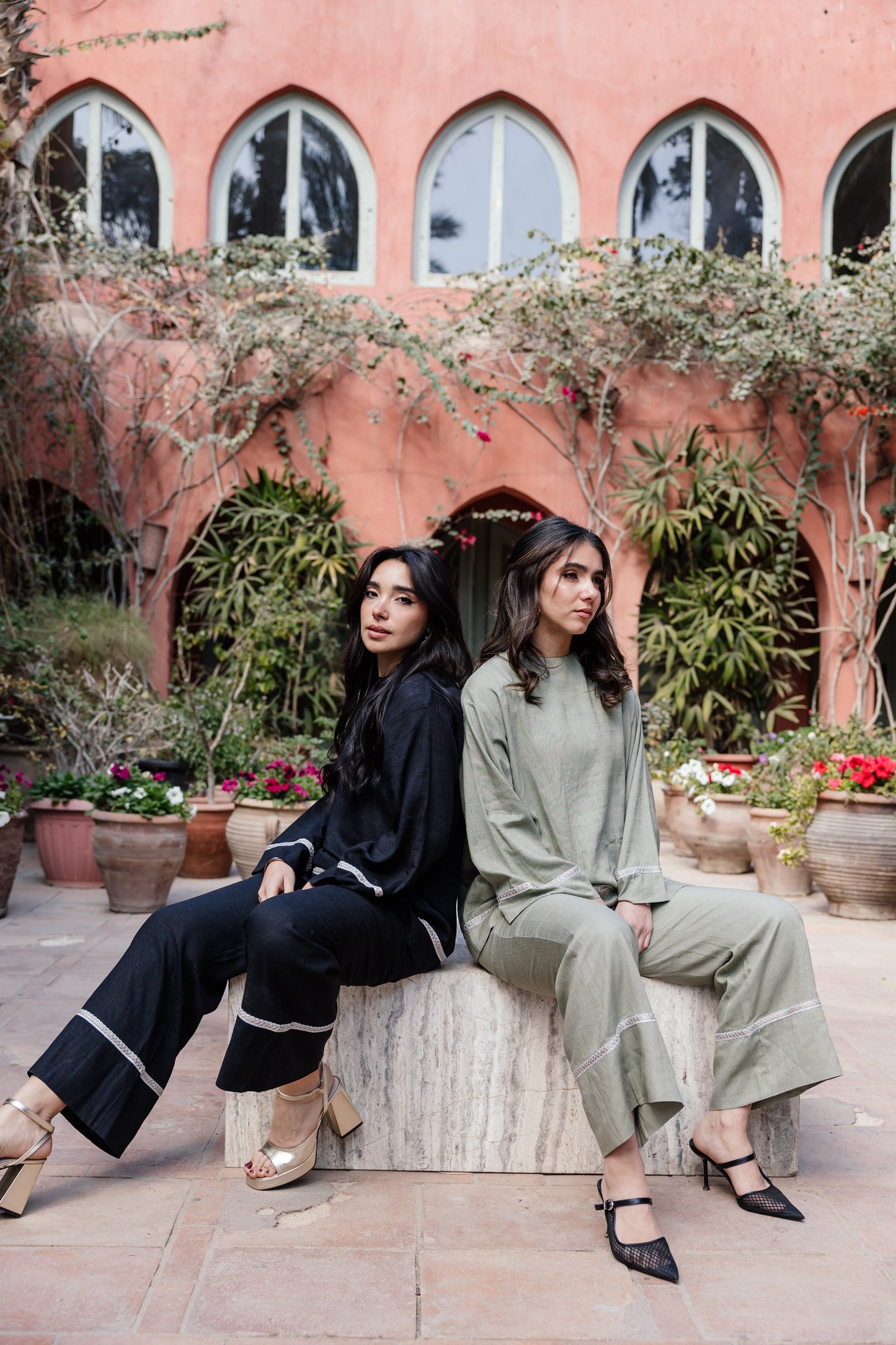 Layal Linen Set - Olive