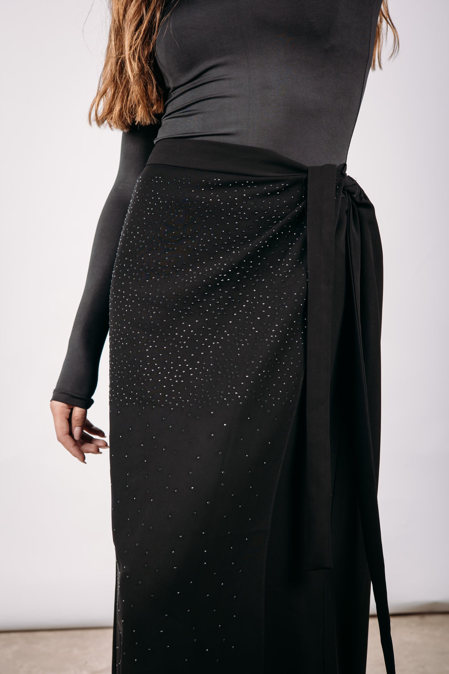 Stardust Wrap Skirt in Black