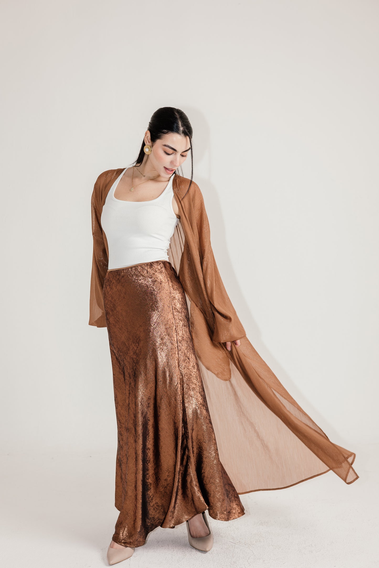 Shimmery Skirt in Brown