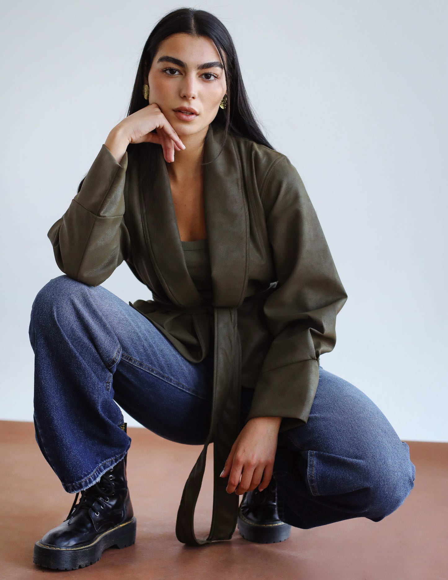 Risk Taker Leather Jacket - Olive