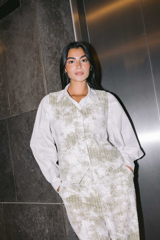 Rising Star Denim Vest in Olive