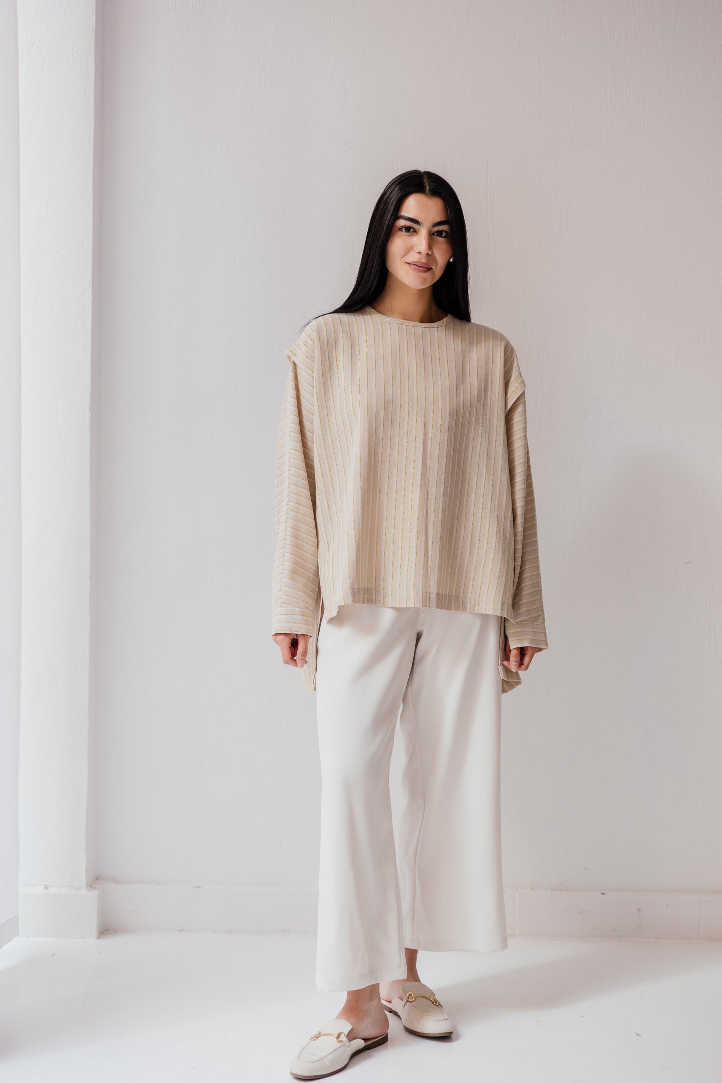 Sun Glow Linen Top in Gold