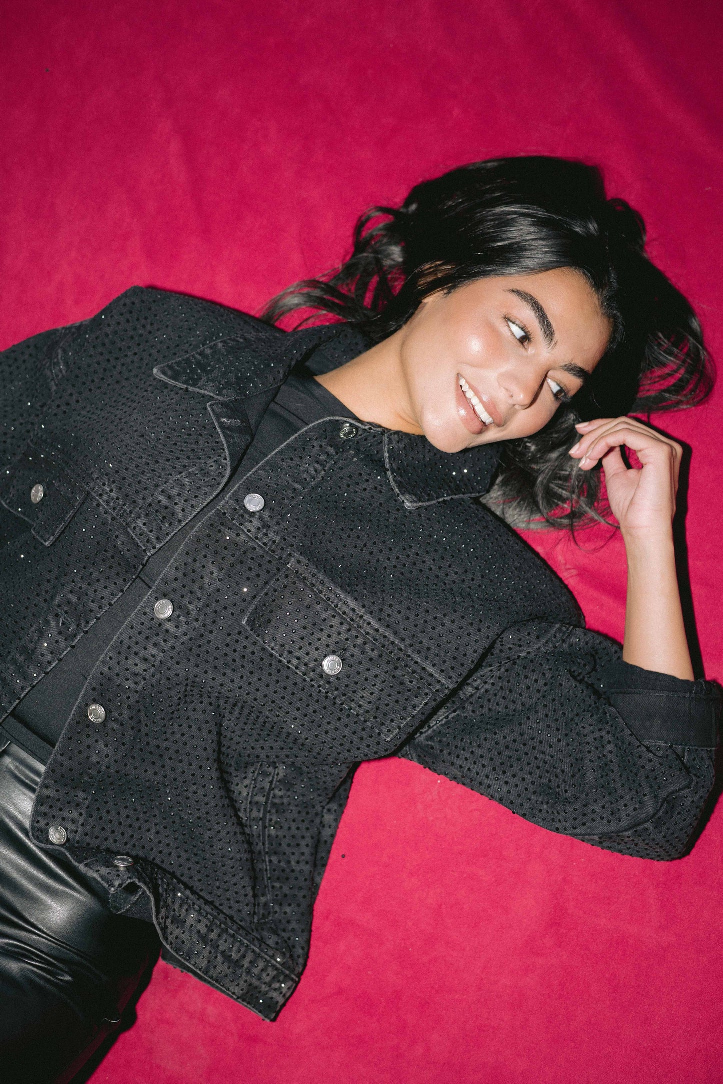 You’re A Gem Denim Jacket in Black