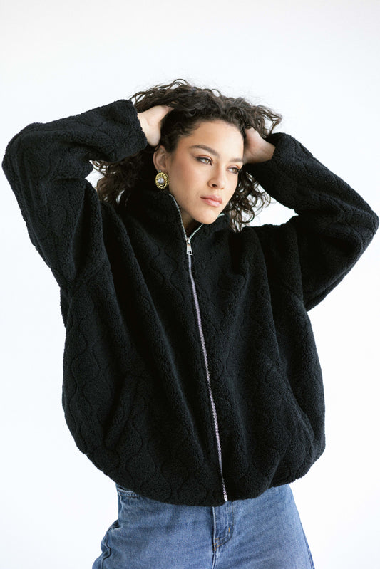 Snug Teddy Jacket - Black