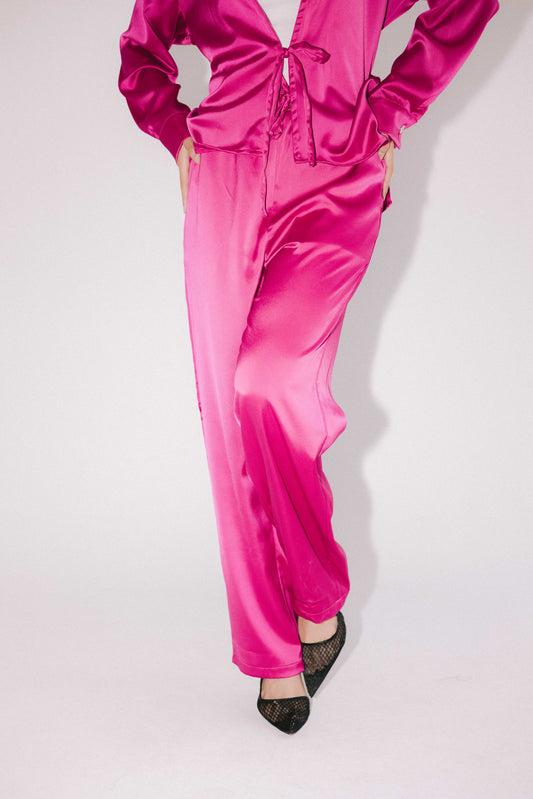 Island Dream Satin Set - Fuchsia