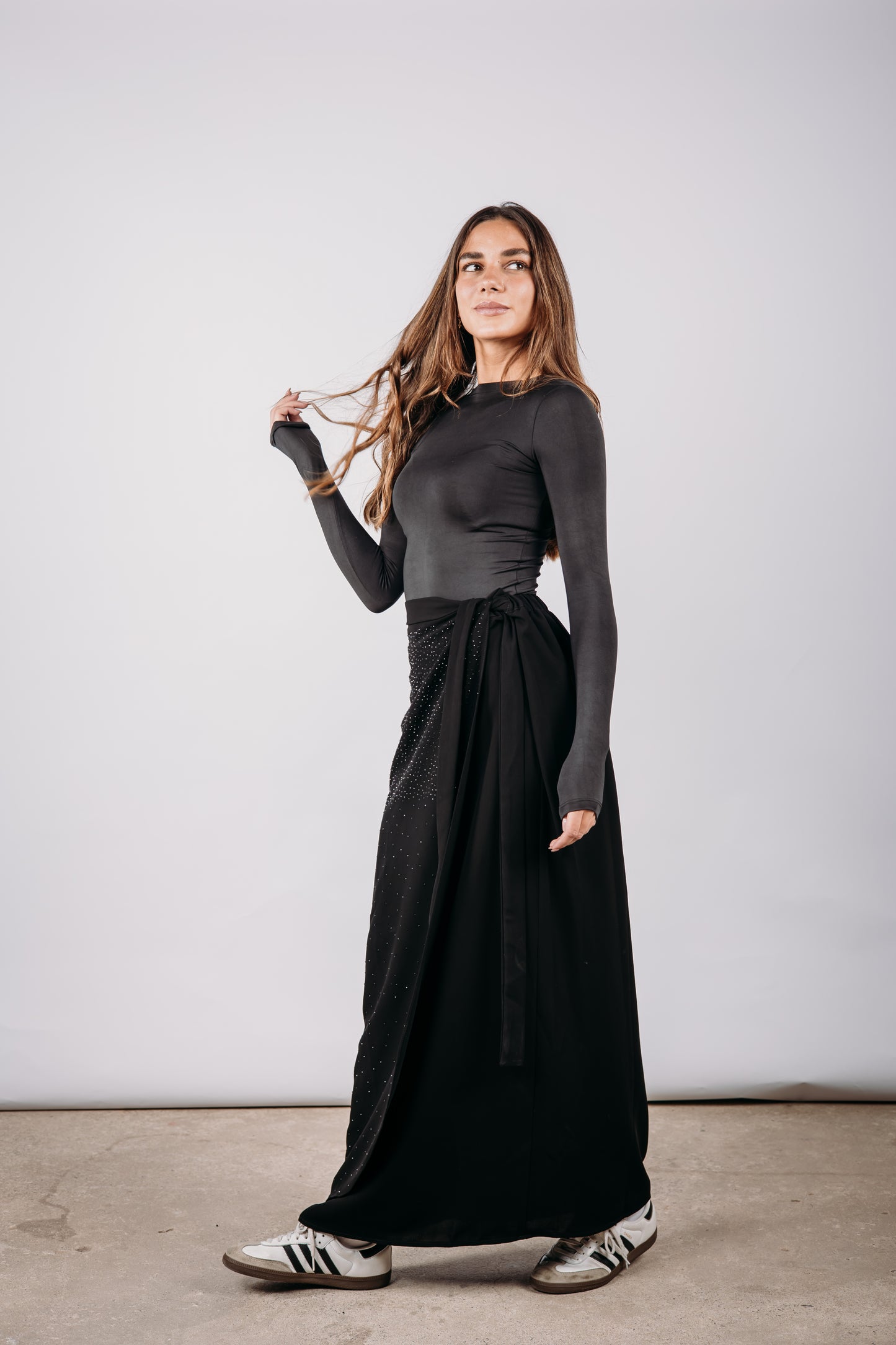 Stardust Wrap Skirt in Black
