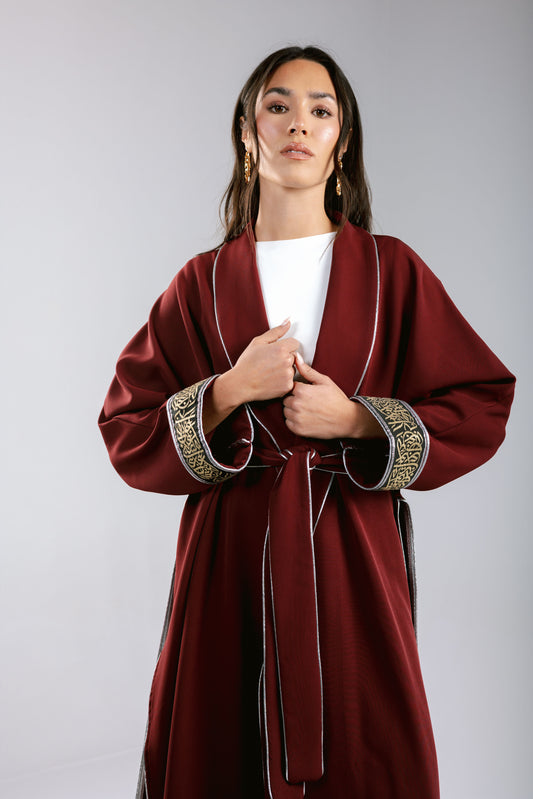 The Arabesque Kaftan in Burgundy