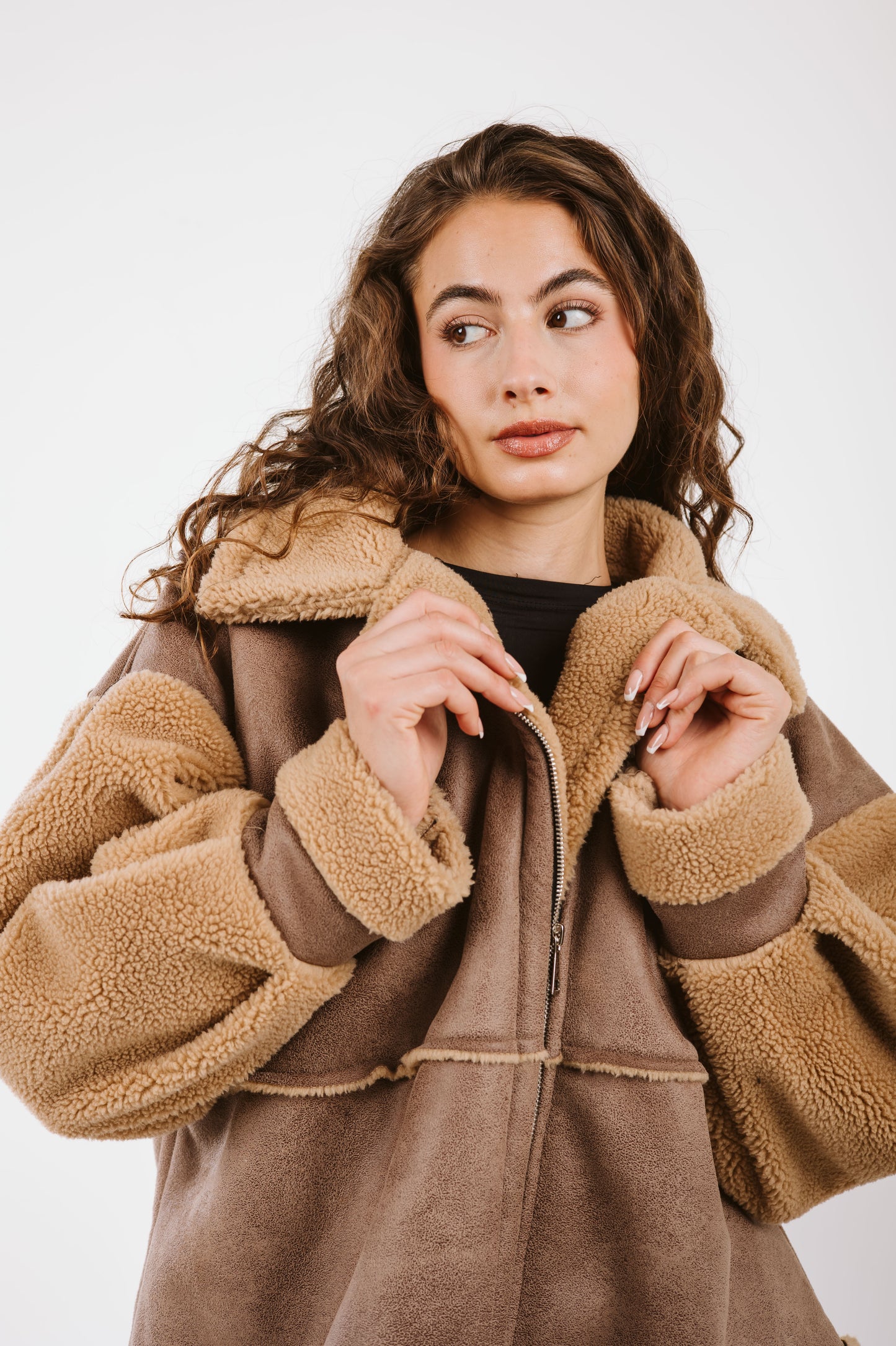 Cozy Reversible Coat - Cafe