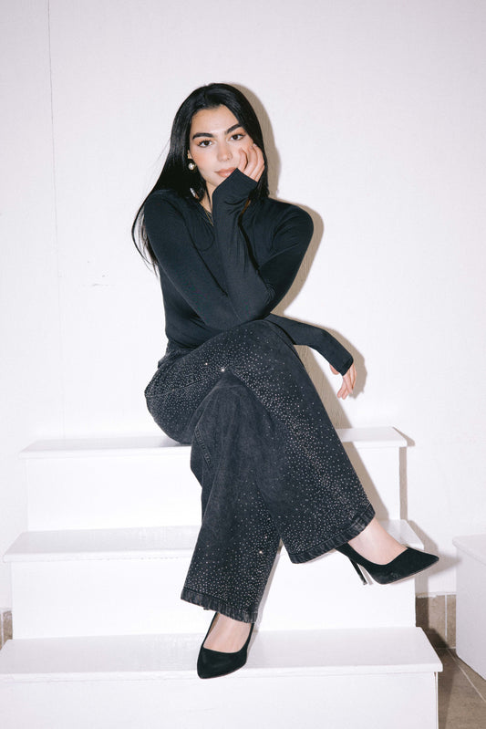 Stargazer Denim Pants in Black