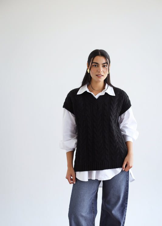 Never Better Knit Vest - Black