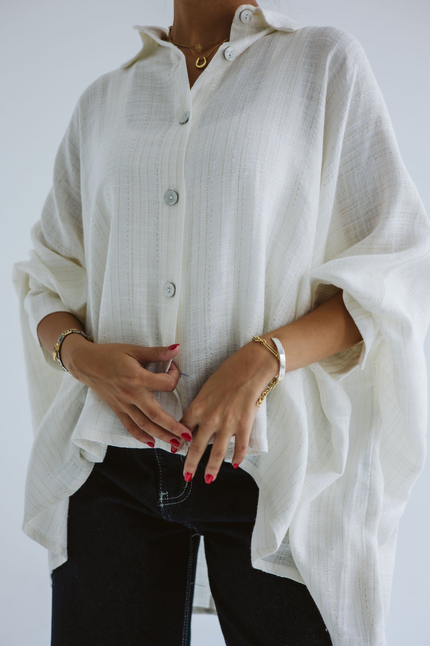 Giving Joy Linen Cape in White