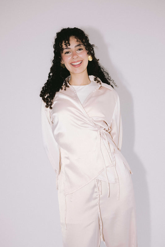 Island Dream Satin Set - Beige