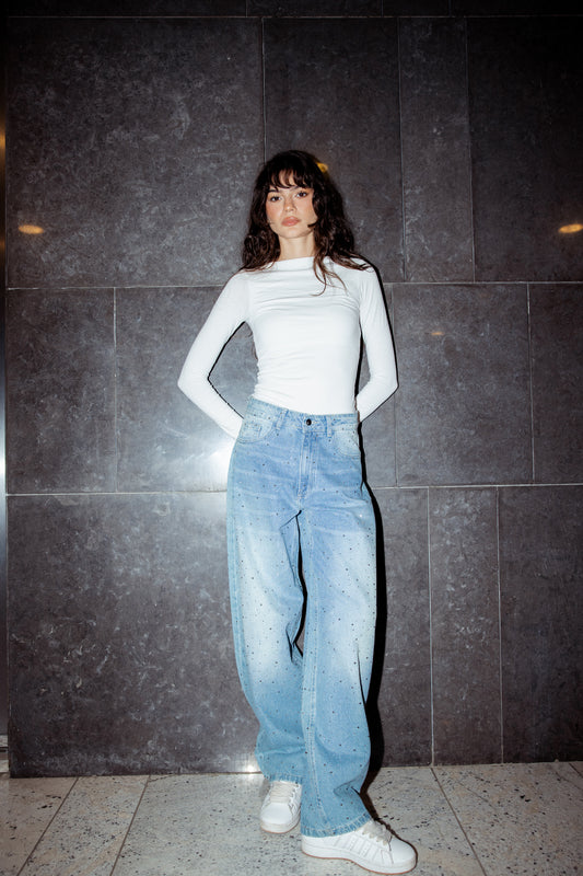 She Rises Denim Pants in Blue